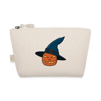 Witch Hat Pumpkin Jack O Lantern - Organic Pouch - nature - Front
