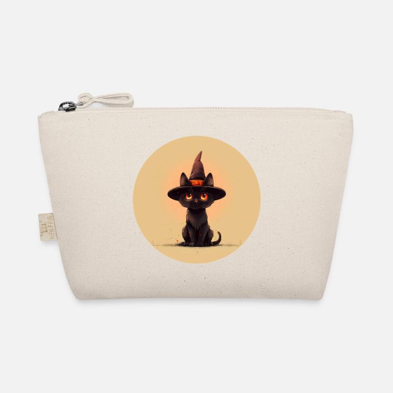 Cat spook in the witch's hat Organic Pouch
