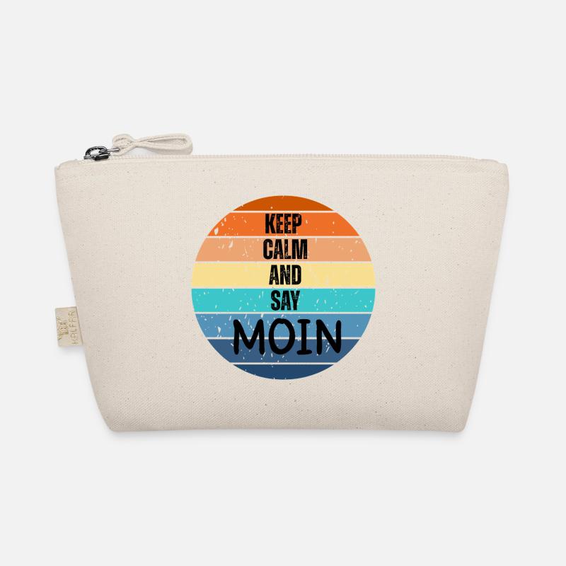 "Keep Calm and Say MOIN" – Retro Sunset - Organic Pouch - nature