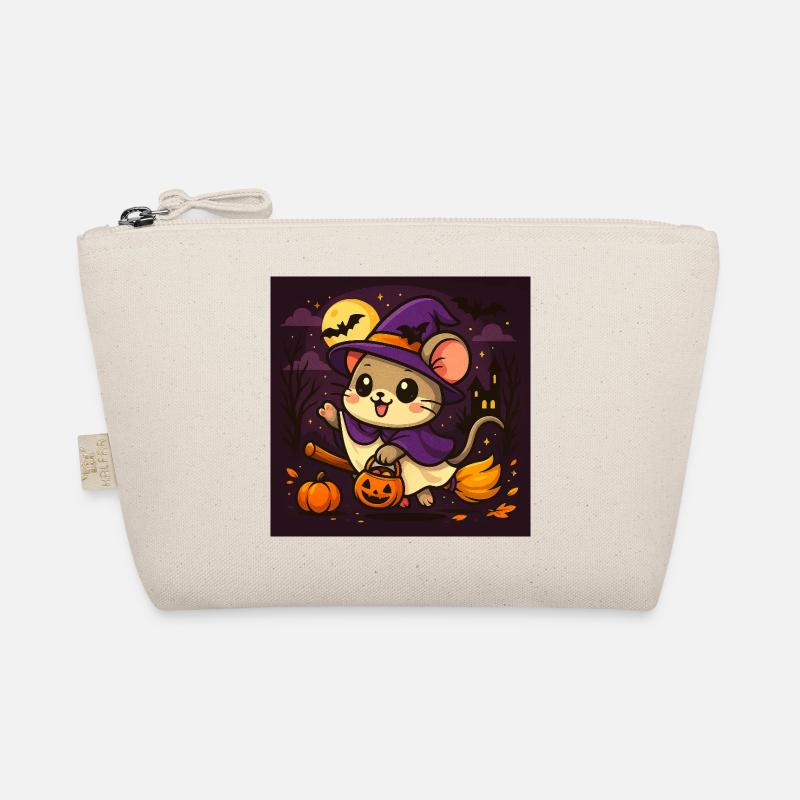 Cute Halloween Mouse as a Witch Organic Pouch