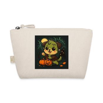 Frankenpfote Halloweenfreund Hund Chibi Kawaii - Bio-Täschchen - Natur - Vorne