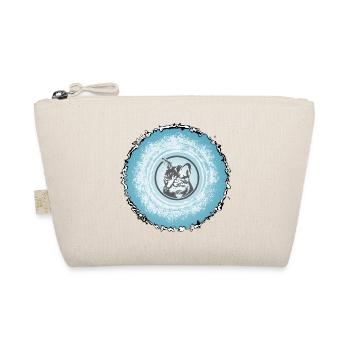 Cat Circle Blue Silhouette - Organic Pouch - nature - Front
