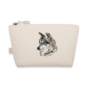 Wolf Head Watercolor Portrait - Organic Pouch - nature - Front