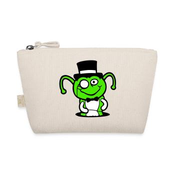 Caterpillar Top Hat Monocle Gentleman Empire Hole Bottom - Organic Pouch - nature - Front