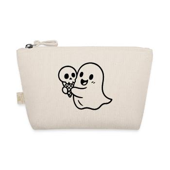 Geist mit Eis Totenkopf – kindgerechtes Halloween - Organic Pouch - nature - Front