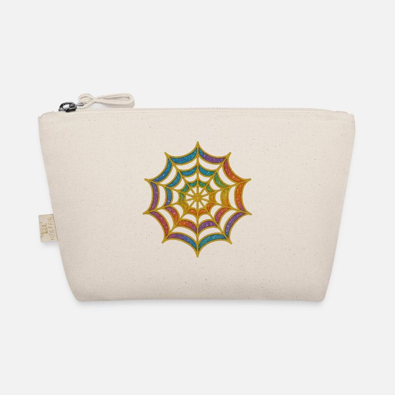 Spider Web | Rainbow Spider Web Gold Glitter Organic Pouch