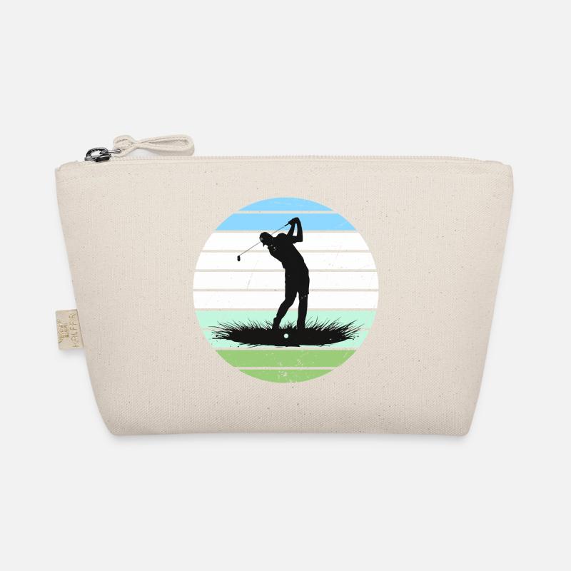 Silhouette de golf en cercle à rayures rétro - Trousse biologique - nature