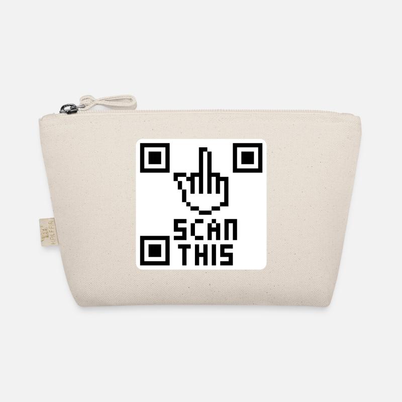 QRcode middle finger Organic Pouch