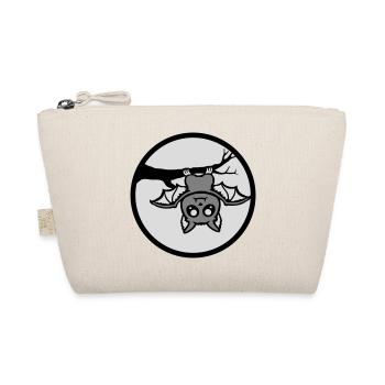 Bat Hanging Moon Branch Halloween Cute Cute - Organic Pouch - nature - Front