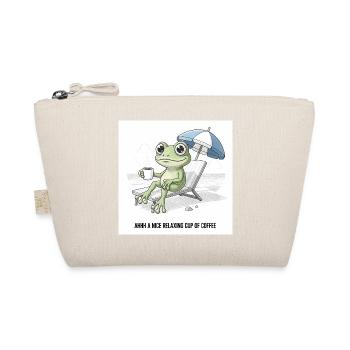 Frosch Strand Kaffee Chill - Bio-Täschchen - Natur - Vorne