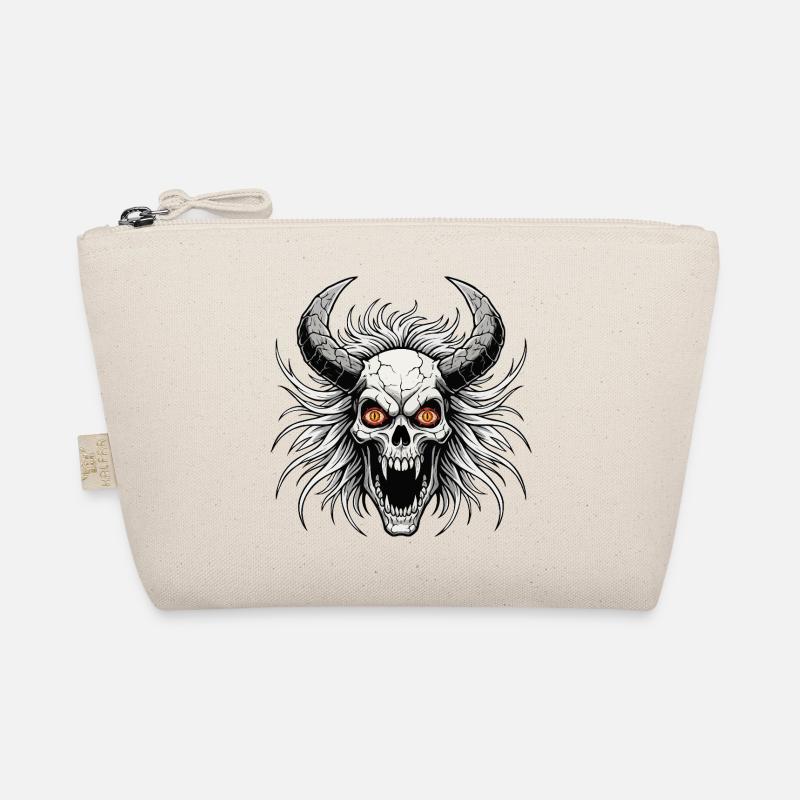Devil skull with horns Organic Pouch