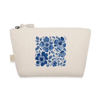 Floral pattern with denim texture – stylish design - Organic Pouch - nature - Front