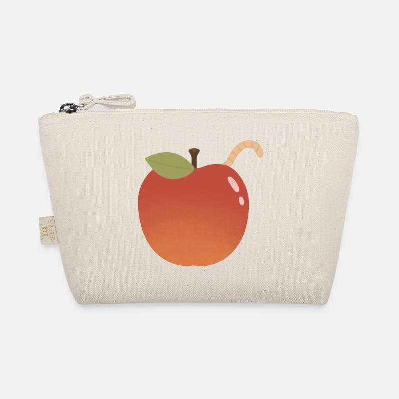 Apfel mit gebogenem Wurm-Akzent Bio-Täschchen