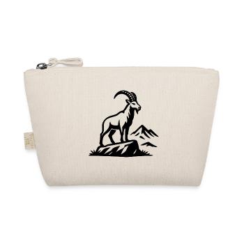 Alpine Capricorn silhouette on rocks - Organic Pouch - nature - Front