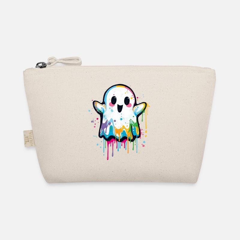 Bunter Graffiti Geist – Süß & Halloween Style - Bio-Täschchen - Natur