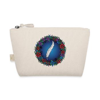 Feather in a Flower Wreath | Magic for Authors - Organic Pouch - nature - Front