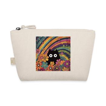 Katze im Blumensommer Katzen Katzenbild Regenbogen - Bio-Täschchen - Natur - Vorne