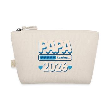 Papa 2026 Loading | stolzer Vater Baby Geschenk - Bio-Täschchen - Natur - Vorne