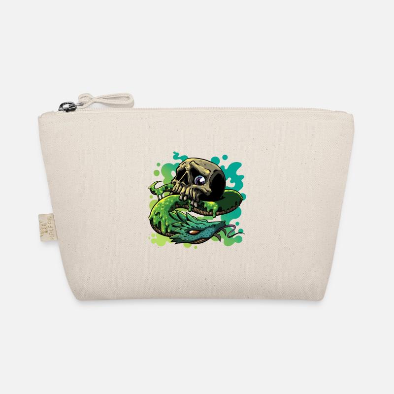 Neon Snake Skull Organic Pouch