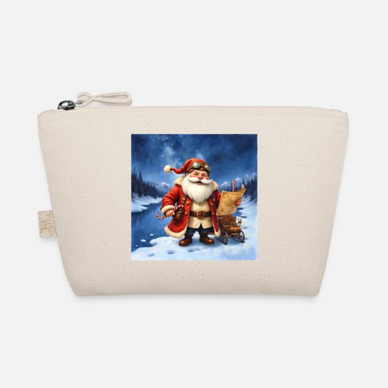 Vintage Weihnachtsmann auf Eis Bio-Täschchen