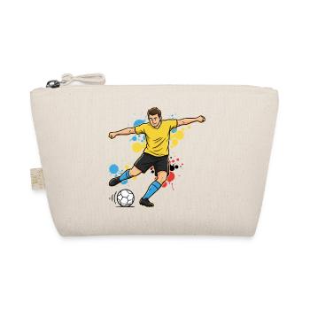 fussballspieler-comic-farbspritzer-gelb - Bio-Täschchen - Natur - Vorne