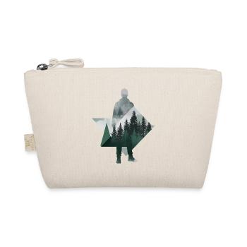 Modern Forest Geometric Human Silhouette - Organic Pouch - nature - Front