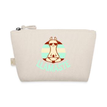 Lama Meditiert Yoga Llamaste Sonnenbrille Retro - Bio-Täschchen - Natur - Vorne