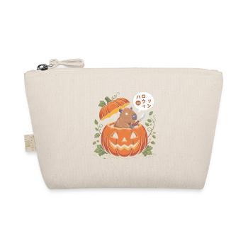 Capybara Kürbis - Lustiges Halloween T-Shirt - Bio-Täschchen - Natur - Vorne