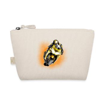 Yellow Racer on Motorcycle - Organic Pouch - nature - Front