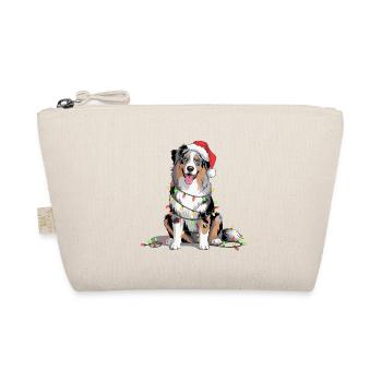 Chien de Noël avec des guirlandes lumineuses - Trousse biologique - nature - Devant