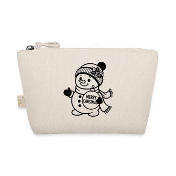 Bonhomme de neige drôle, design pour Noël - Trousse biologique - nature - Devant
