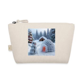Paysage d’hiver avec bonhomme de neige et igloo - Trousse biologique - nature - Devant