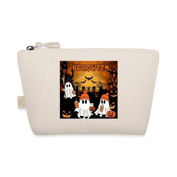Cute Halloween Ghost Friends with Pumpkin and Coff - Organic Pouch - nature - Front