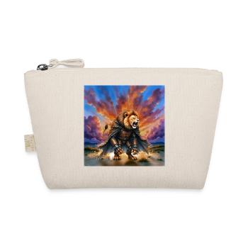 Lion Warrior with Armor and Cape - Organic Pouch - nature - Front