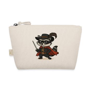 Masked raccoon with rapier and cape - Organic Pouch - nature - Front