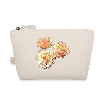 Three Yellow Pink Rose Blossoms Colour Pencil Draw - Organic Pouch - nature - Front