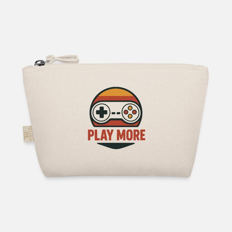 Retro Controller Motiv Play More Bio-Täschchen