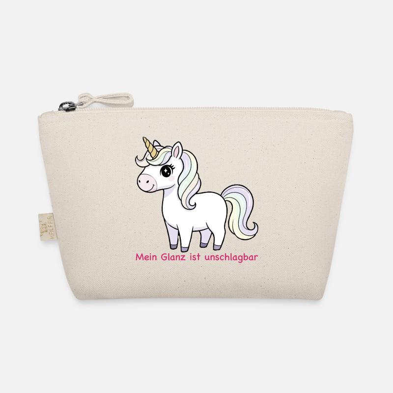 Pastell Einhorn Glanz - Bio-Täschchen - Natur