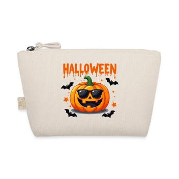 Halloween pumpkin with sunglasses - Organic Pouch - nature - Front