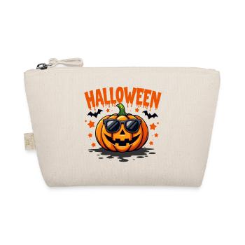 Halloween pumpkin with sunglasses - Organic Pouch - nature - Front