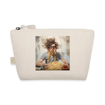 Young Man Noodle Chaos Portrait with Spaghetti - Organic Pouch - nature - Front