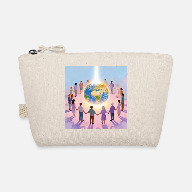 Erde umringt von Gemeinschaft - Bio-Täschchen - Natur