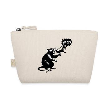 Rat with Megaphone Loud Message - Organic Pouch - nature - Front