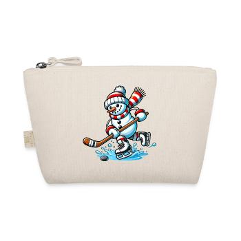 Eishockey Schneemann in Action - Organic Pouch - nature - Front