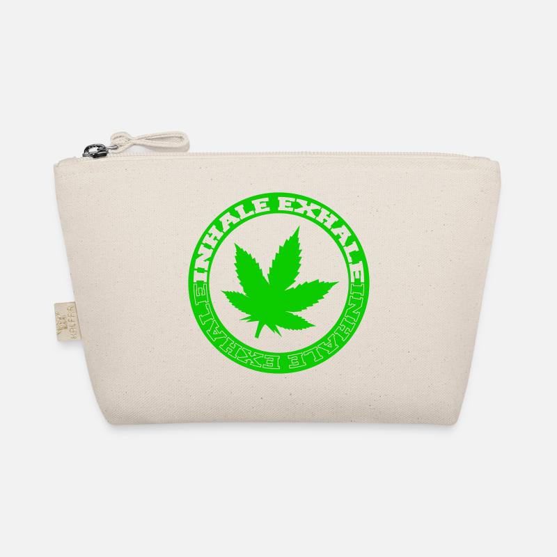 Emblème du cercle de feuille de chanvre Trousse biologique