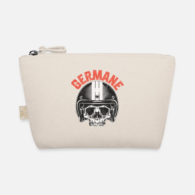 German Skull Motorcycle Helmet Germane - Organic Pouch - nature