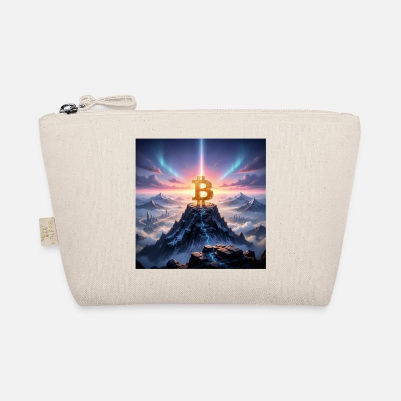 Bitcoin summit light over mountain range Organic Pouch