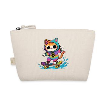 Multicolored Cat Skateboard - Organic Pouch - nature - Front