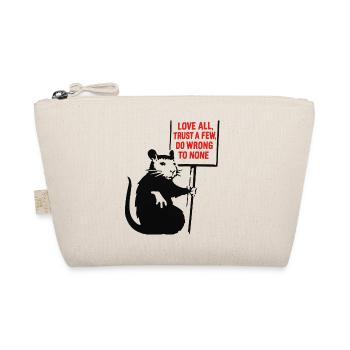 Rat with Shield: Love All Trust Few - Organic Pouch - nature - Front