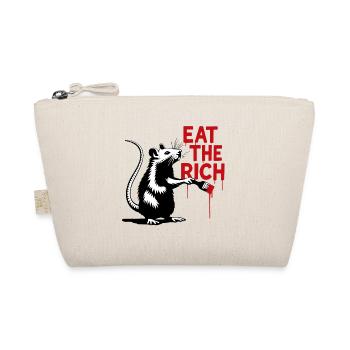 Rat with Message Eat the Rich - Organic Pouch - nature - Front